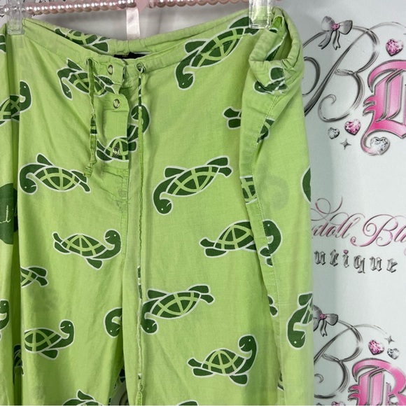Paul Frank capri pants turtles π’ Lime Green Pajama Pants turtle π’ Design - Picture 4 of 8